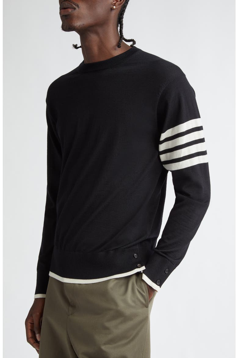 Virgin Wool Crewneck Sweater, Alternate, color, BLACK