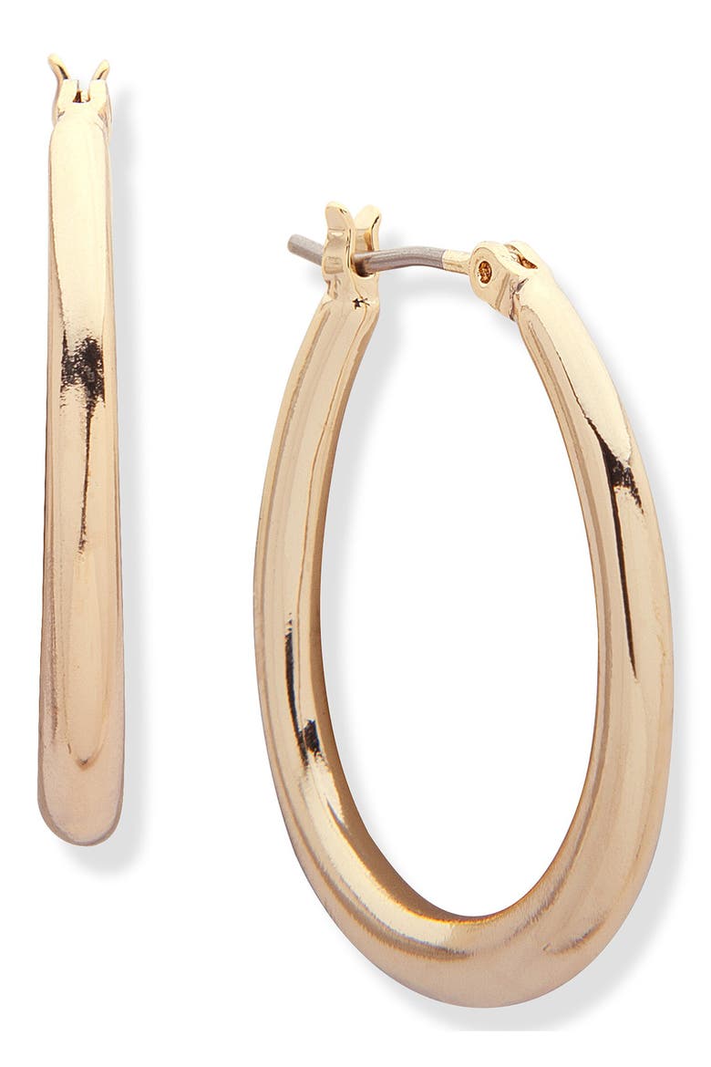 Oval Hoop Earrings, Main, color, GOLD
