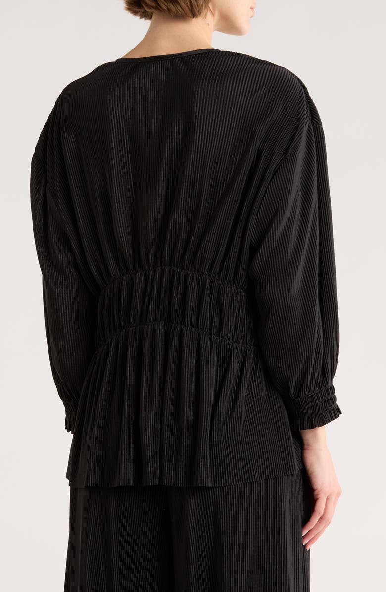 Gemma + Jane High-Low Plissé Charmeuse Top, Alternate, color, 