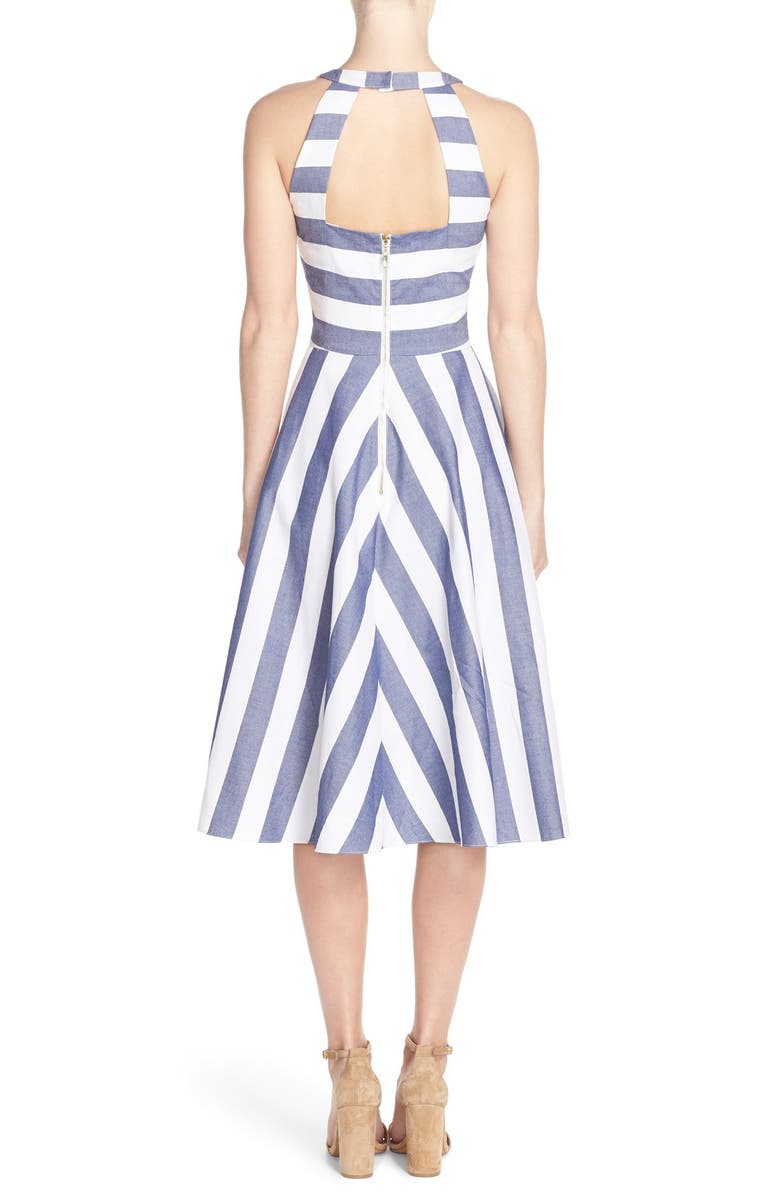 Eliza J Cotton Fit & Flare Dress, Alternate, color, 