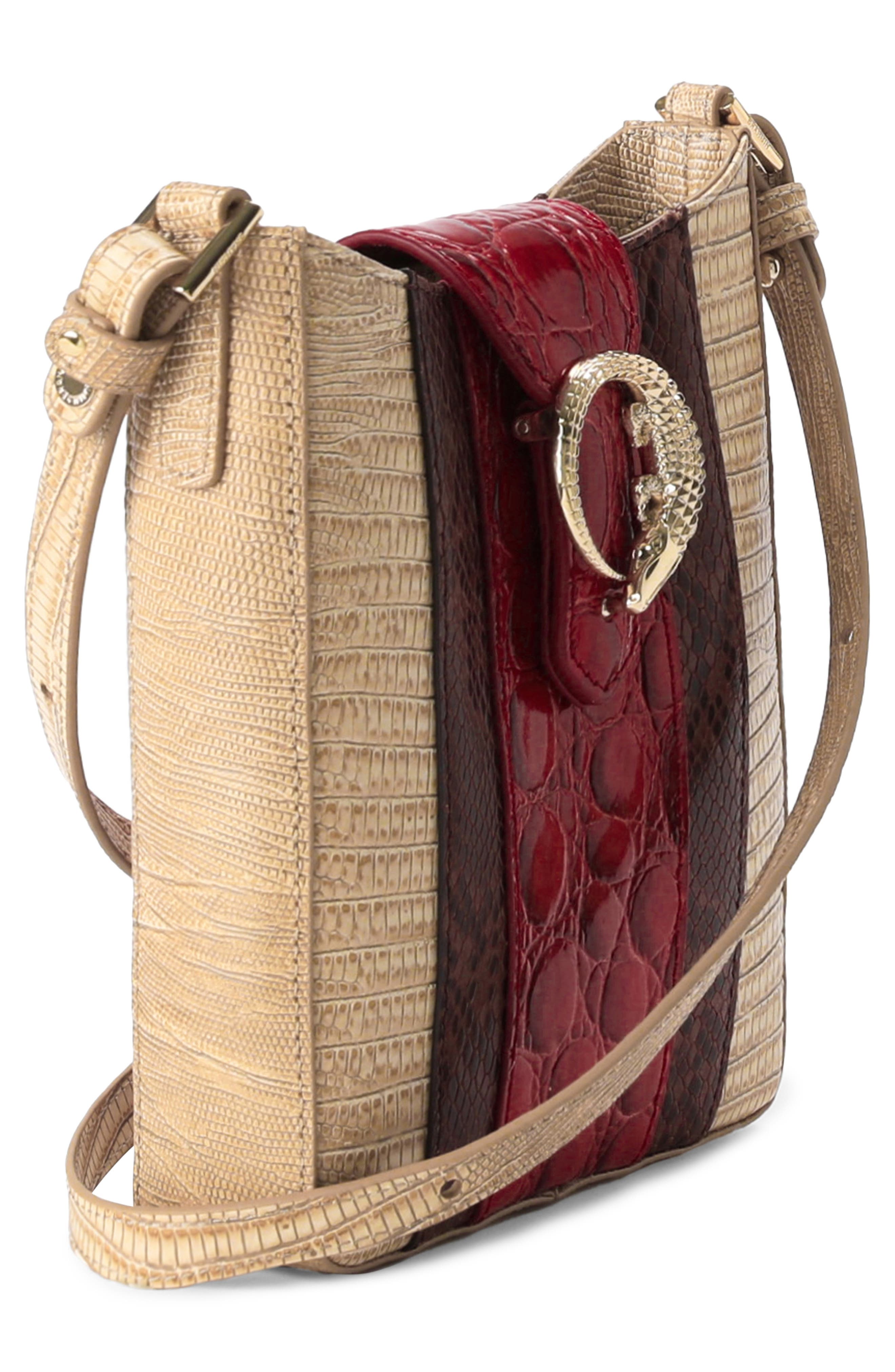 Brahmin Marley Croc Embossed Leather Crossbody Bag, Alternate, color, 