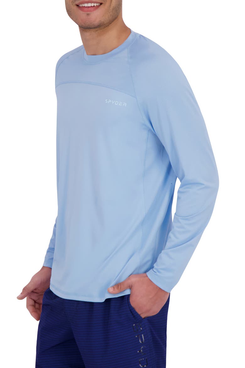 Textured Long Sleeve Rashguard, Alternate, color, AIRY BLUE