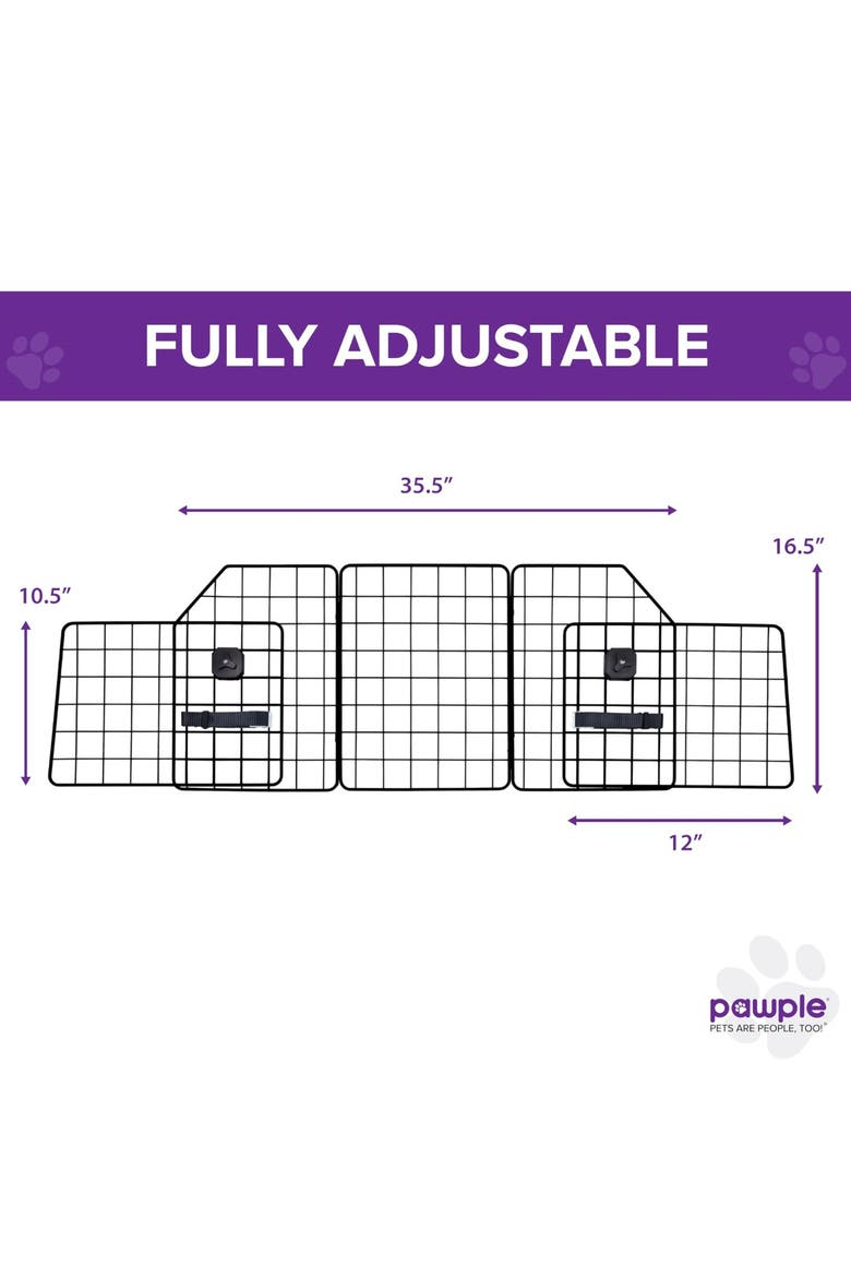 Adjustable Heavy-Duty Mesh Dog Car Barrier, Alternate, color, Black