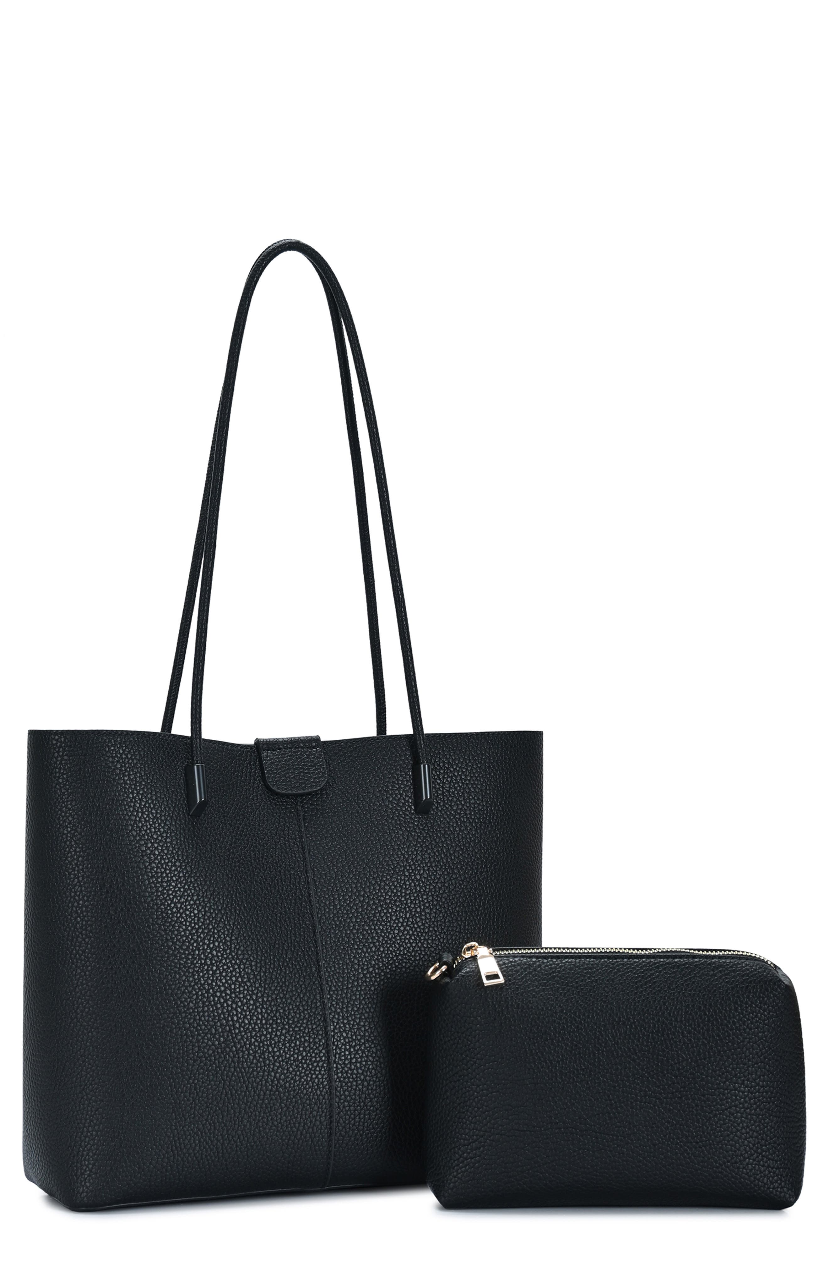 Miztique Front Seam Tote, Main, color, Black