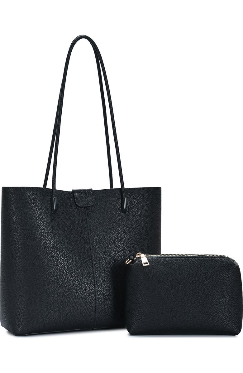 Miztique Front Seam Tote, Main, color, Black