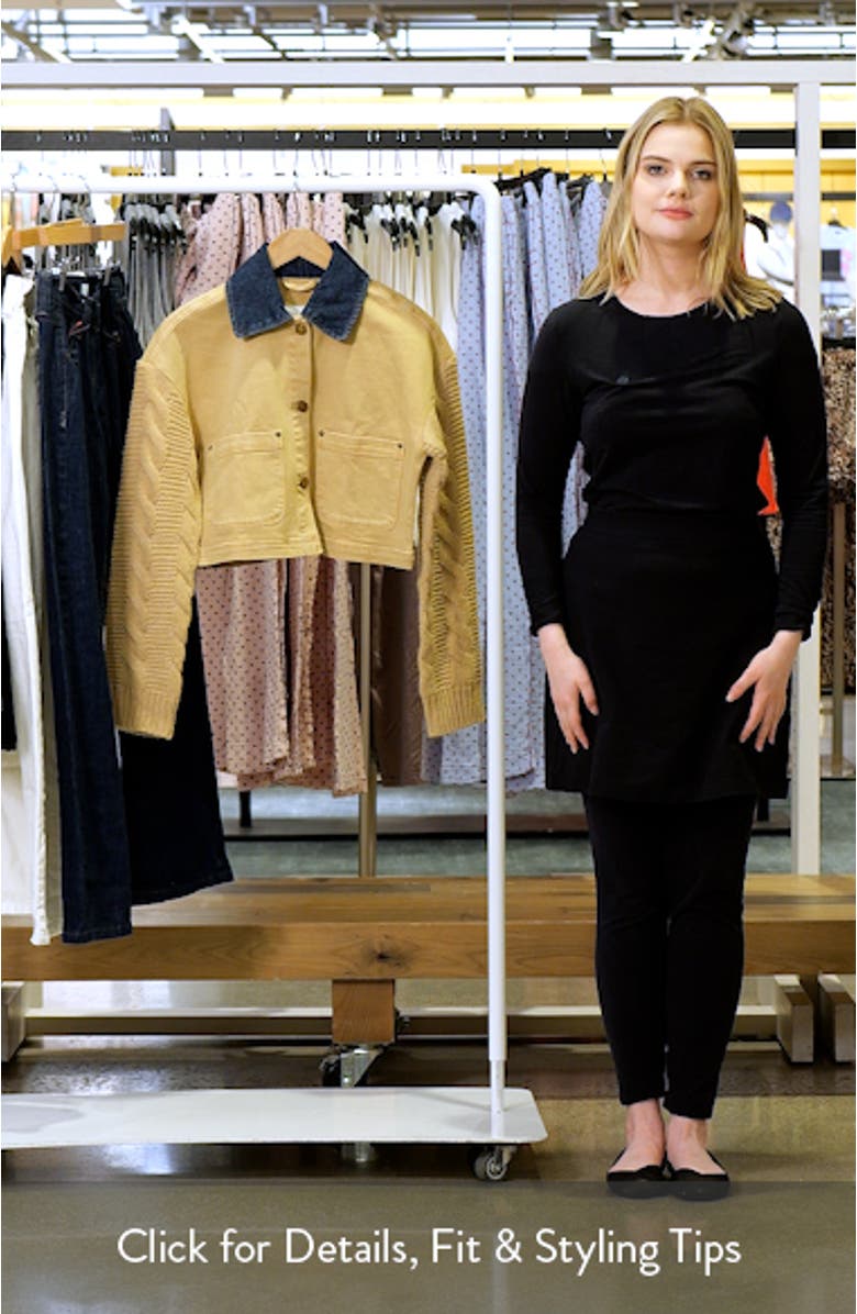 Knit Sleeve Crop Chore Jacket, sales video thumbnail