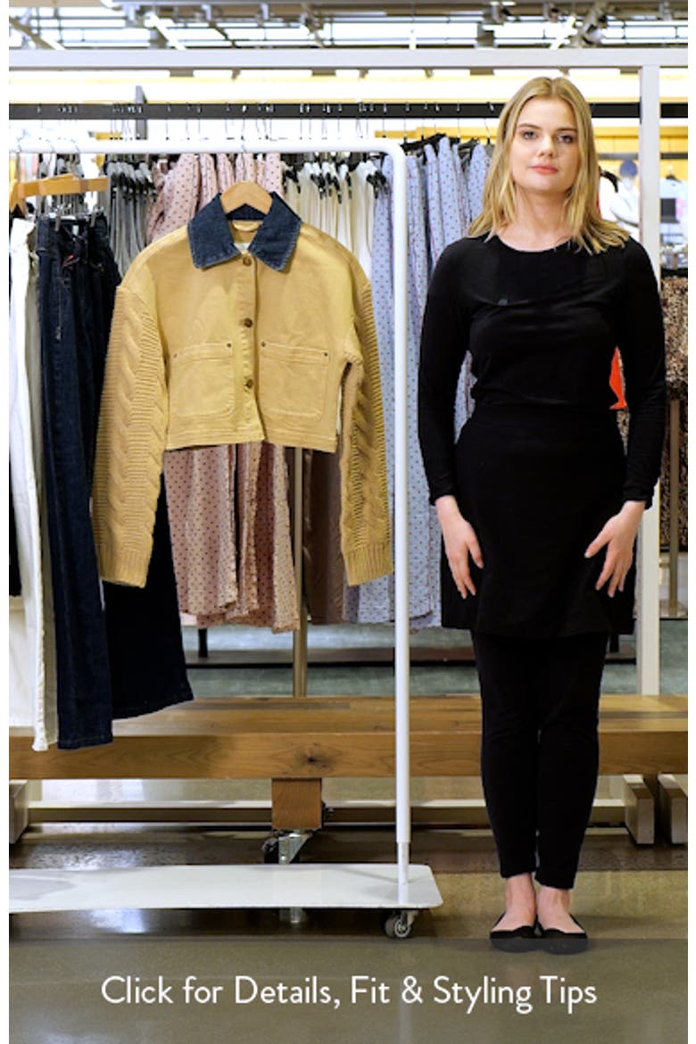 Knit Sleeve Crop Chore Jacket video