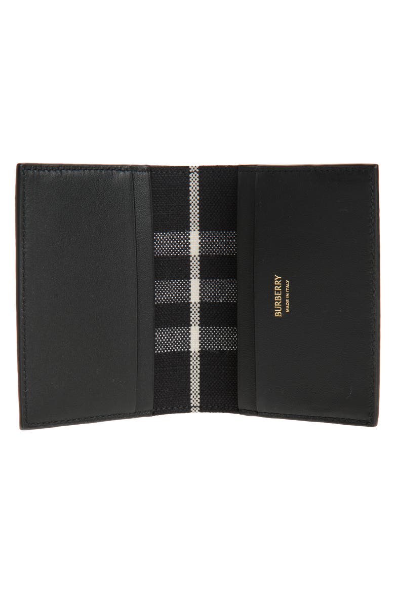 Bloomsbury Leather Bifold Card Holder, Alternate, color, BLACK/ BLACK CALICO