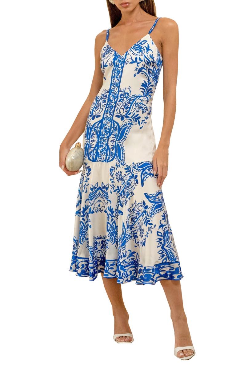 Adelyn Rae Paisley Slipdress, Alternate, color, Electric Blue