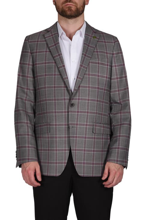 Plaid Wool Blend Blazer