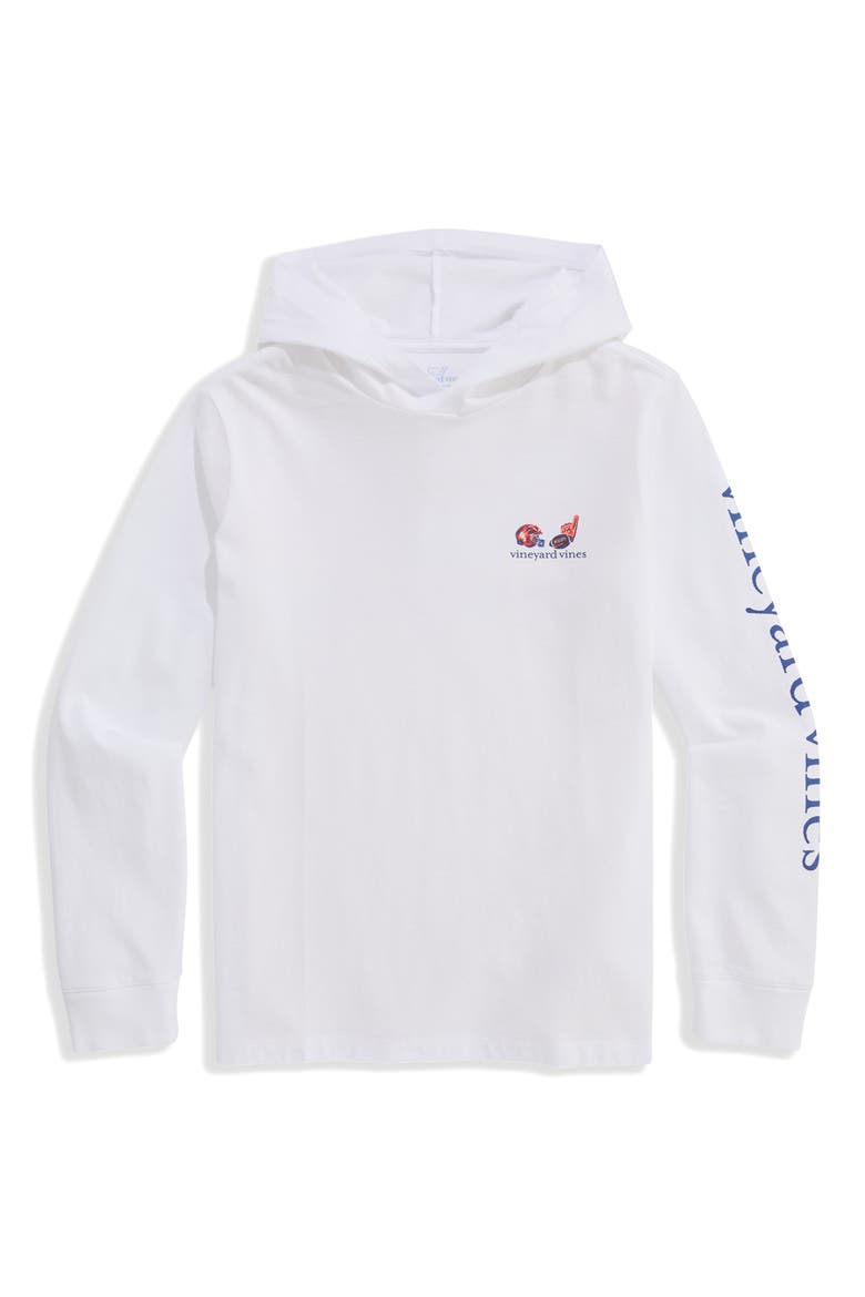 Kids' Football Field Graphic Hoodie Tee, Main, color, WHITE CAP