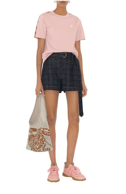 Check Trim Cotton T-shirt