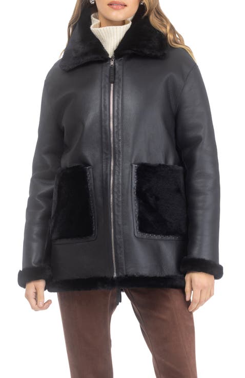 Reversible Genuine Shearling Short Jacket