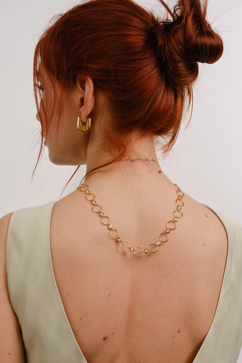 Lattice Necklace, Alternate, color, Gold
