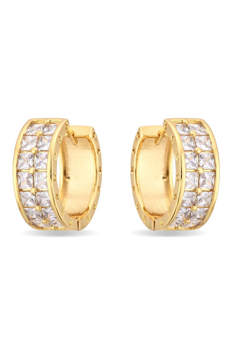 Oriana Cubic Zirconia Hoop Earrings, Alternate, color, GOLD