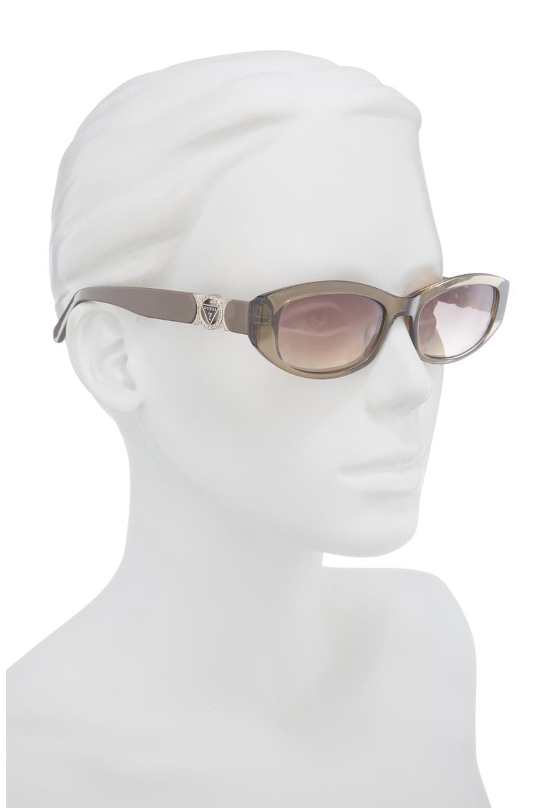 54mm Oval Sunglasses, Alternate, color, LIGHT BROWN / BROWN MIRROR