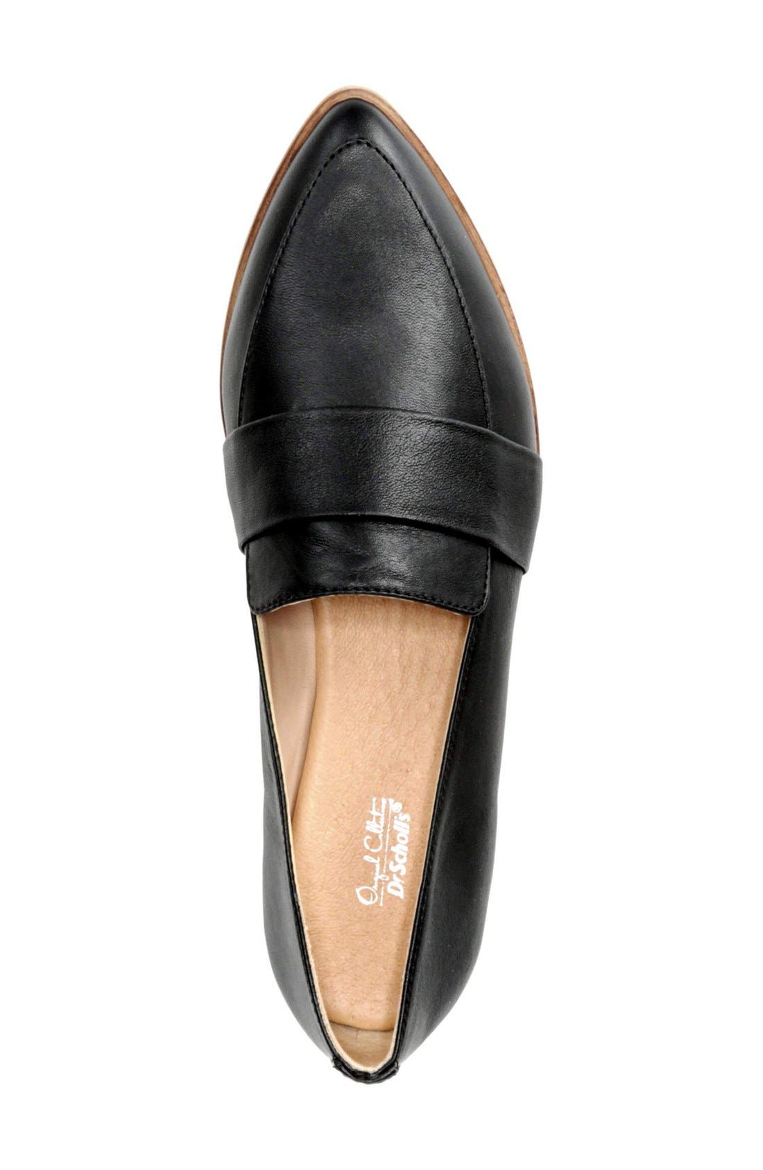 'Ashah' Pointed Toe Flat, Alternate, color, BLACK/ BLACK LEATHER