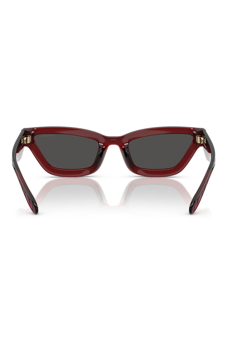 55mm Rectangular Sunglasses, Alternate, color, TRANSPARENT DEEP RED / GREY