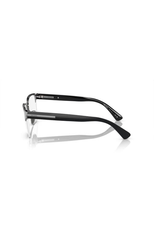 Prada 52mm Rectangle Optical Glasses In Gray