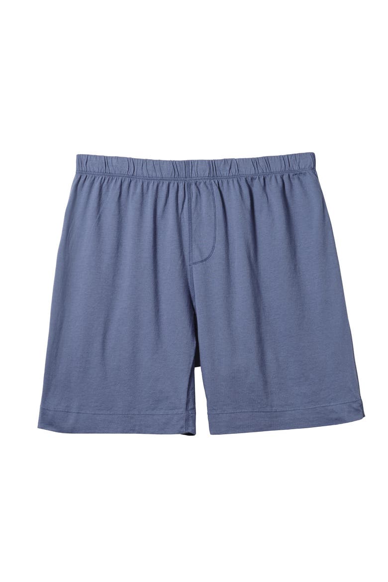 Men's Soft 100% Cotton Jersey Boxer, Main, color, Denim Blue