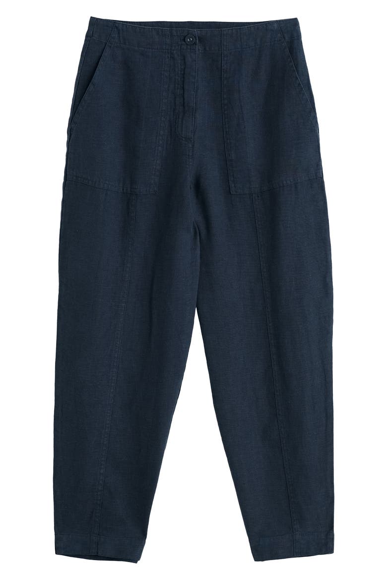 Saltings Cropped Linen Pants, Alternate, color, MARITIME