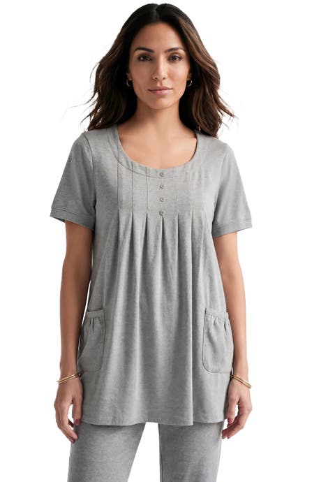 Plus Size Two Pocket Soft Knit Swing Tunic