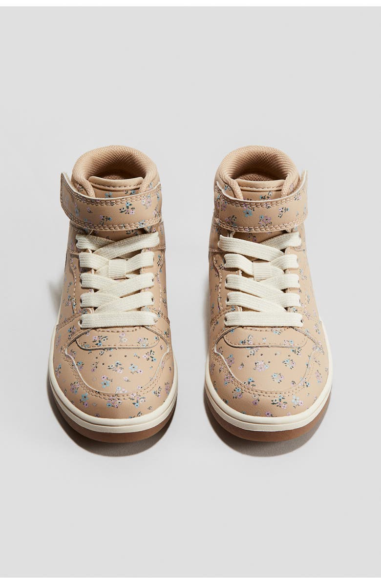H&M Hi-top Trainers, Main, color, Beige/Floral