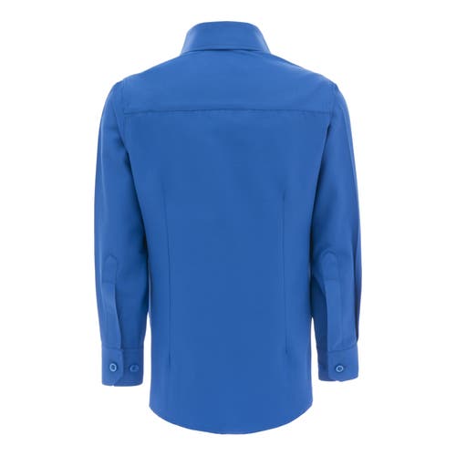 Moustache Solid-color Dress Shirt In Light Blue