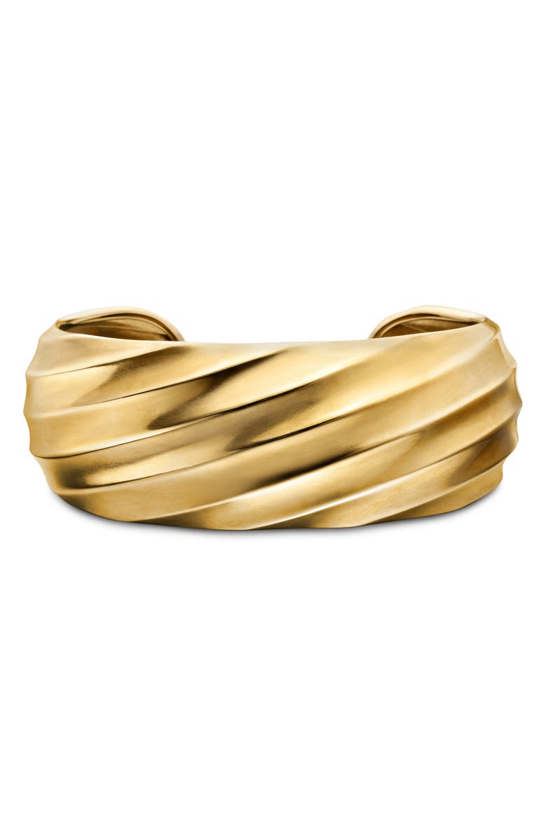 David Yurman Cable Edge<sup>™</sup> Cuff Bracelet in Recycled 18K Yellow Gold, Main, color, 18K Yellow Gold