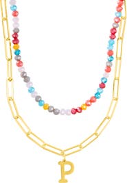 Adornia Initial Water Resistant Layered Necklace