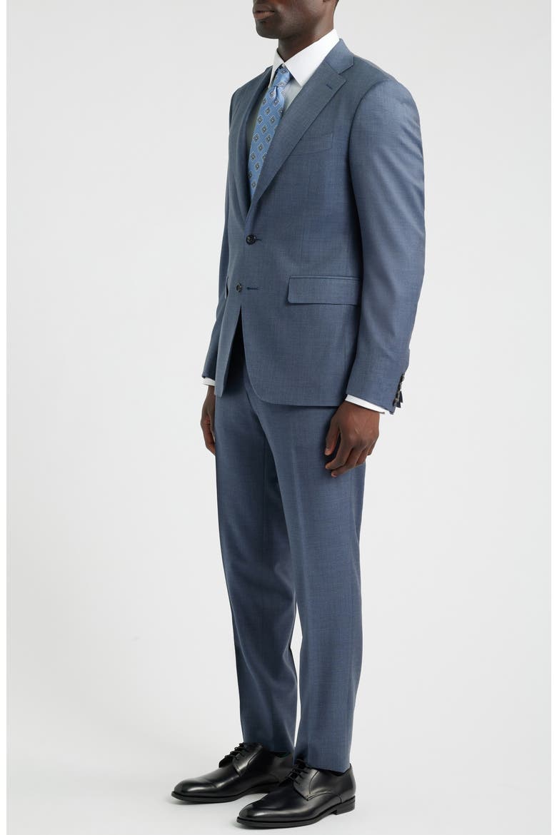 Capri Trim Fit Solid Wool Suit, Alternate, color, BLUE