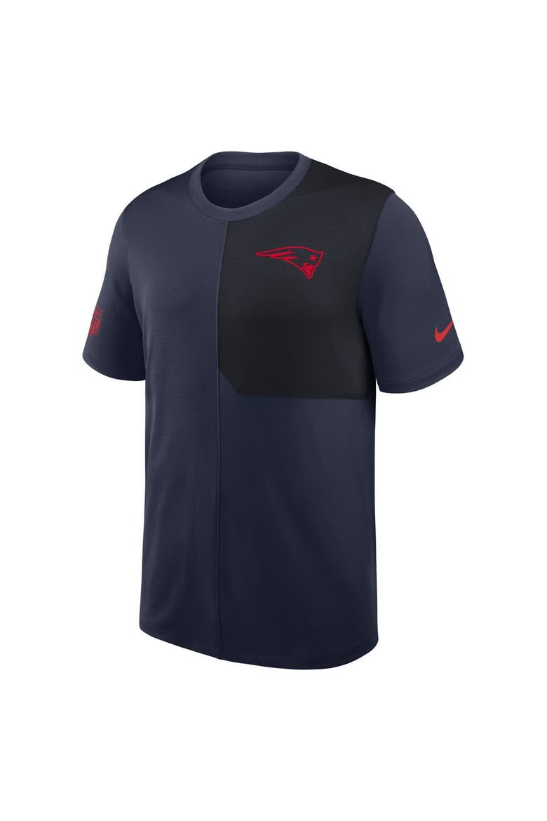 Men's Nike Navy New England Patriots Sideline UV Performance Coach Shirt, Alternate, color, Navy