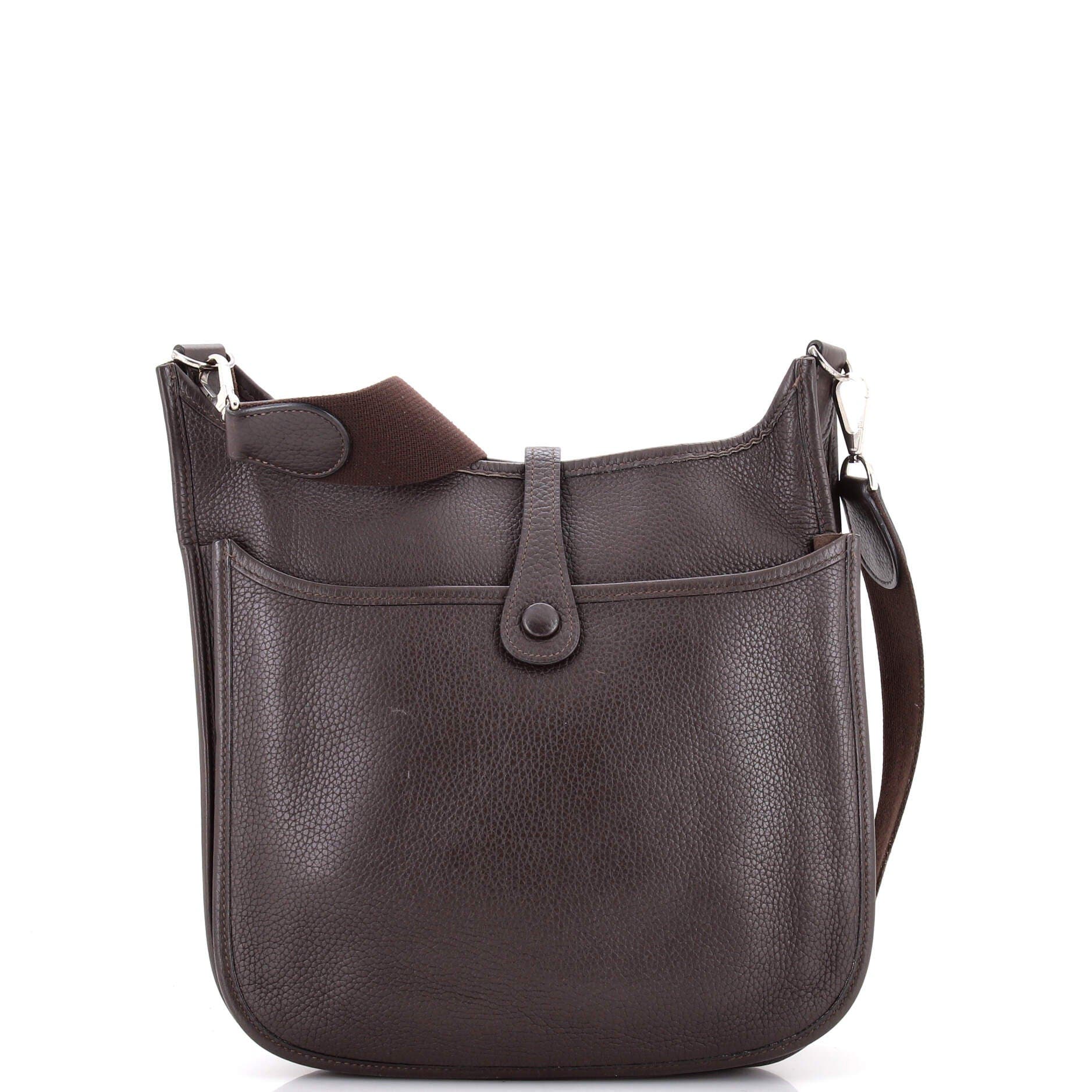 Pre-Owned Hermes Evelyne Bag Gen II Clemence PM, Alternate, color, Chocolat