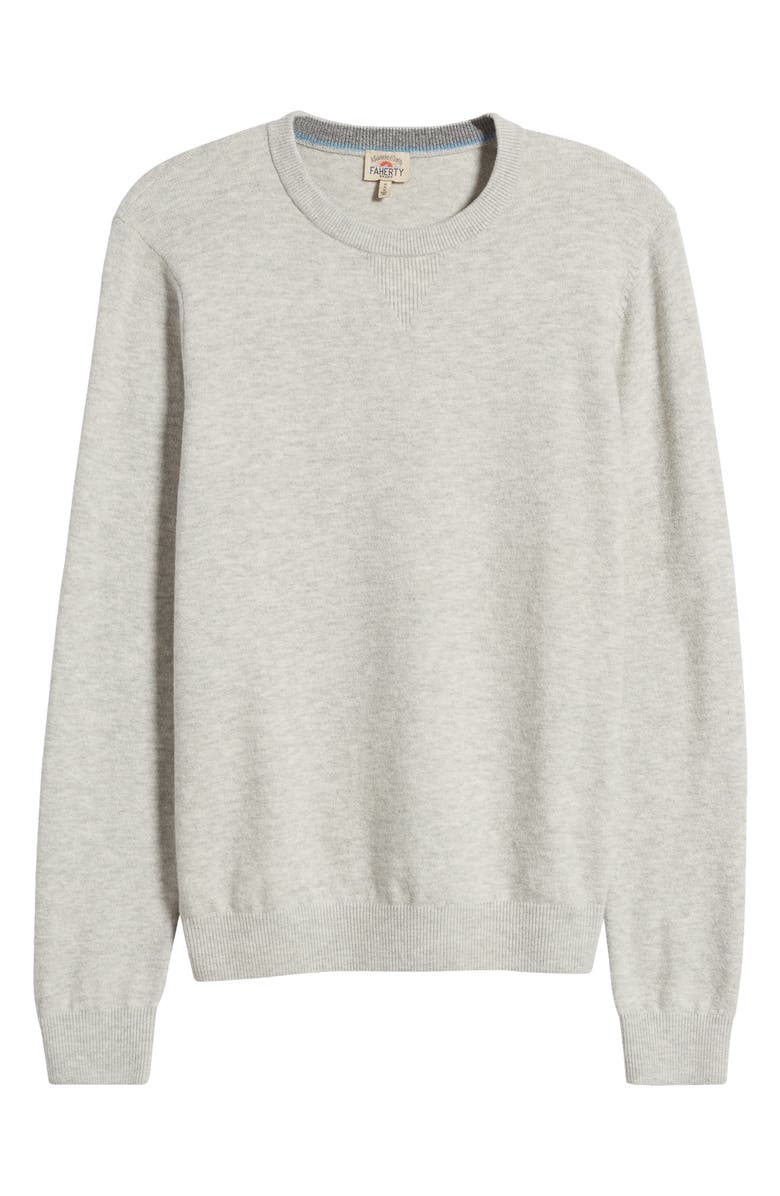 Faherty Jackson Crewneck Sweater, Alternate, color, Ivory Ice Heather