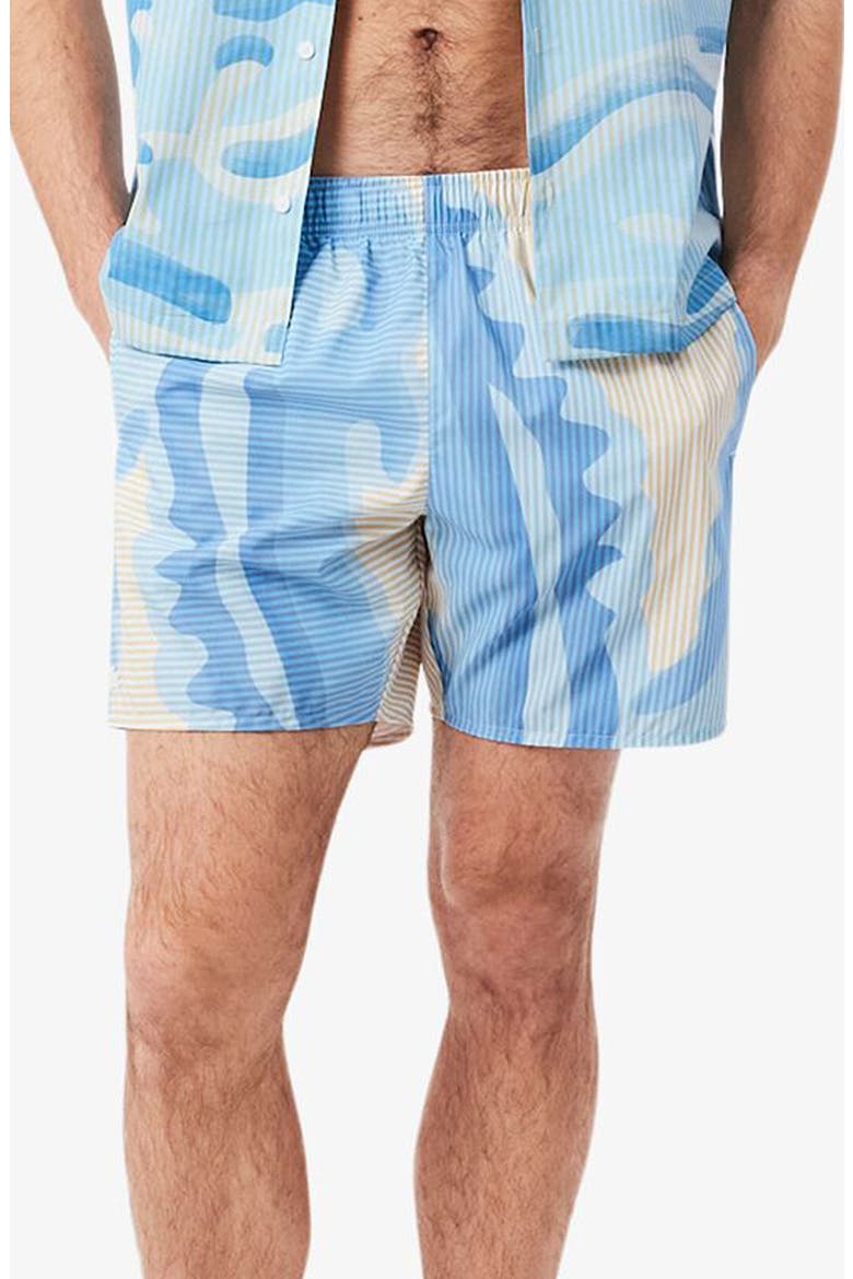 Print Swim Trunks, Main, color, WHITE/ MILLET