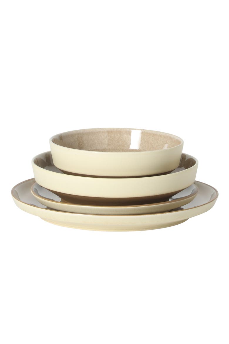 Octavia Place 16-Piece Coupe Reactive Glaze Stoneware Dinnerware Set, Alternate, color, Taupe