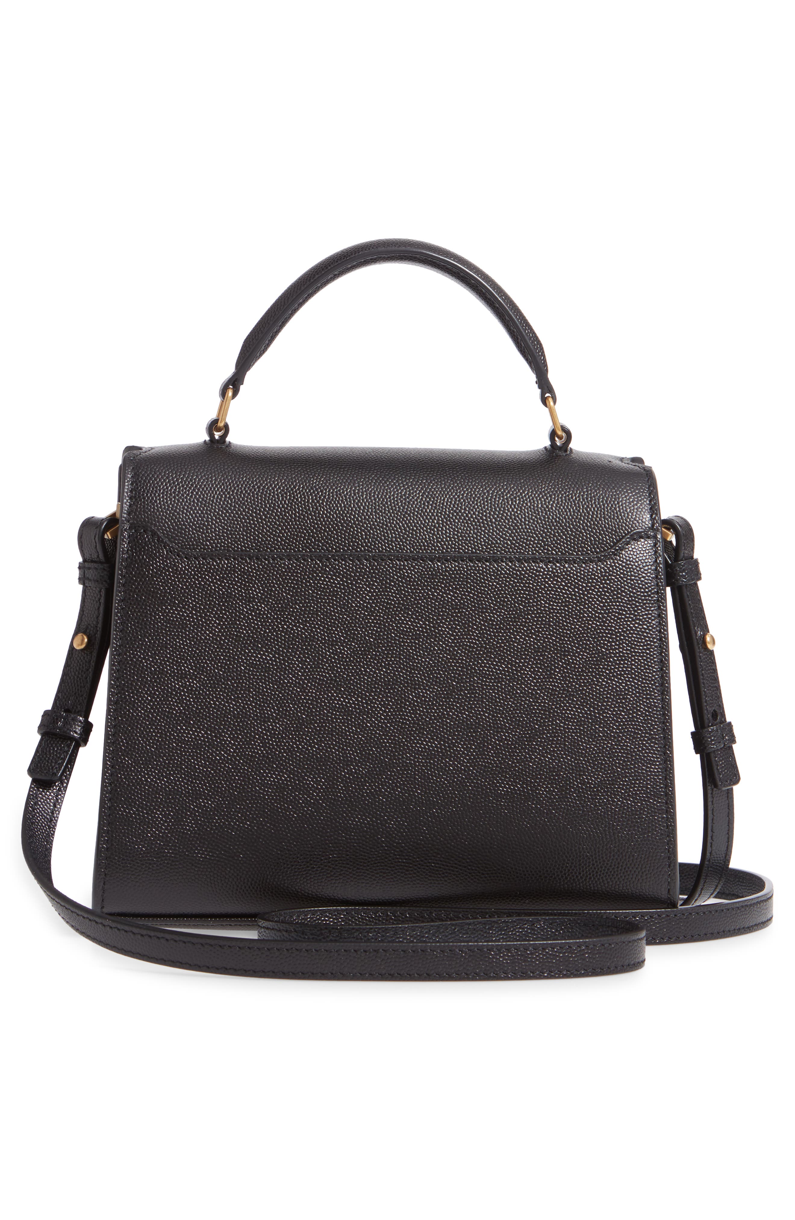 Saint Laurent Mini Cassandra Leather Top Handle Bag, Alternate, color, 