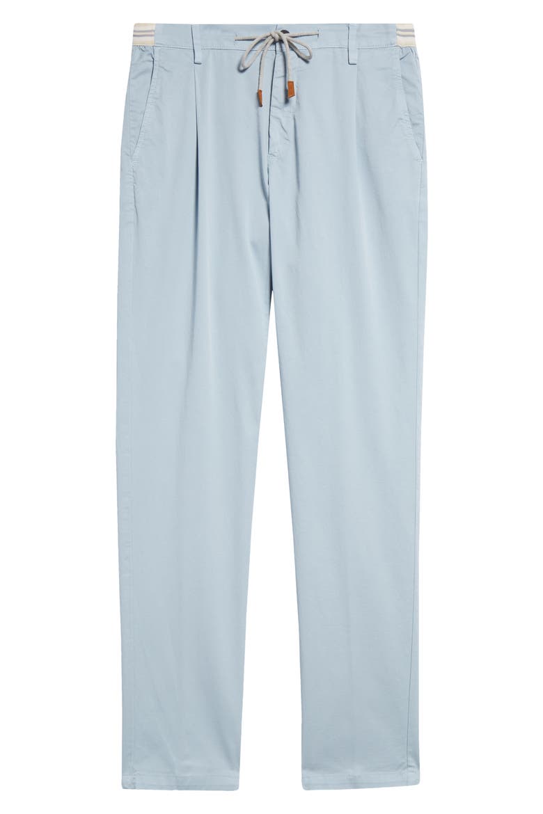 Drawstring Waist Stretch Cotton Pants, Alternate, color, BABY BLUE