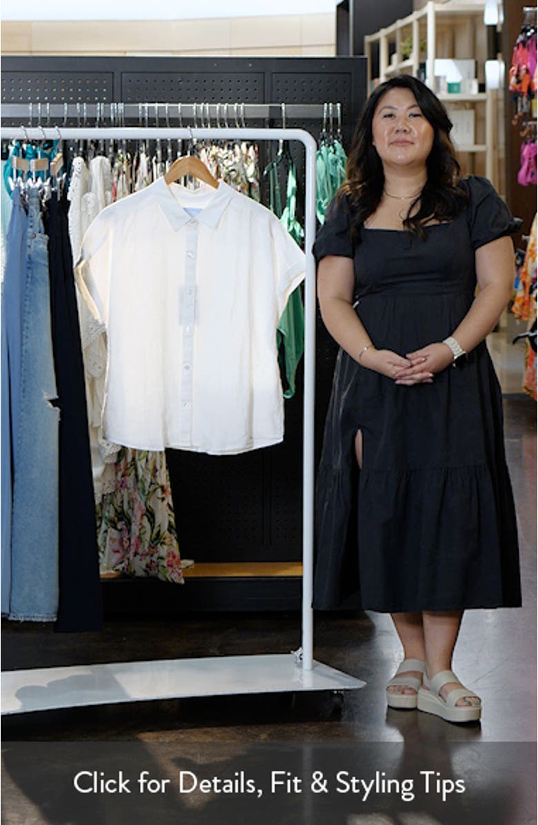 Coastalina Linen Dolman Sleeve Button-Up Shirt, sales video thumbnail