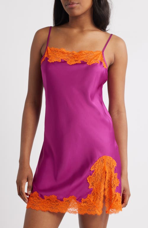 Open Edit Lace Trim Satin Chemise