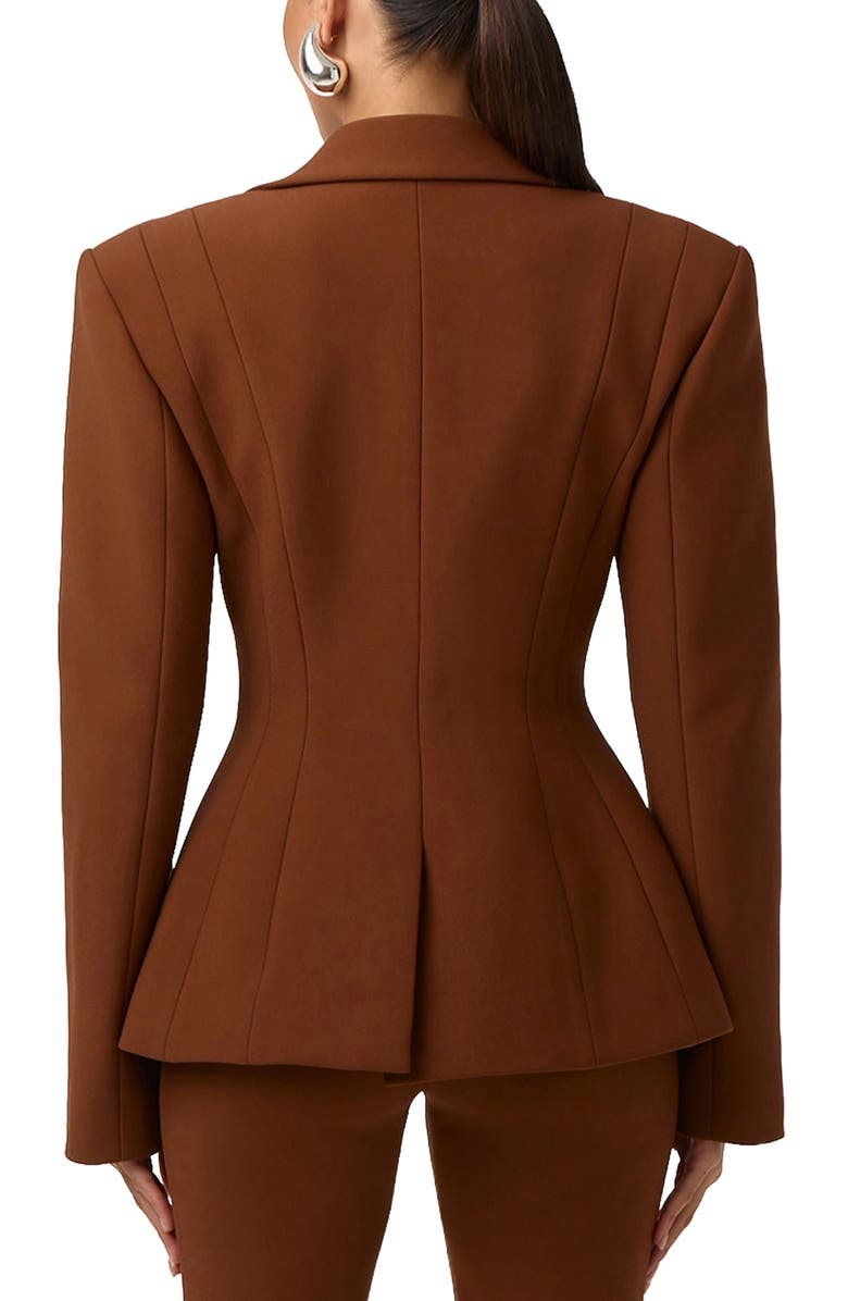 Naked Wardrobe Ponte Blazer, Alternate, color, Dark Mocha