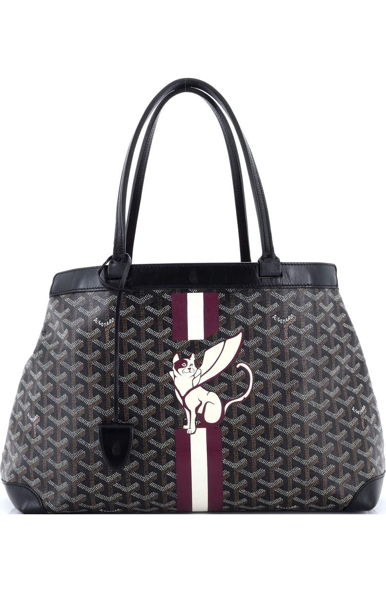 Pre-Owned Goyard Bellechasse Bag Coated Canvas PM, Main, color, Black