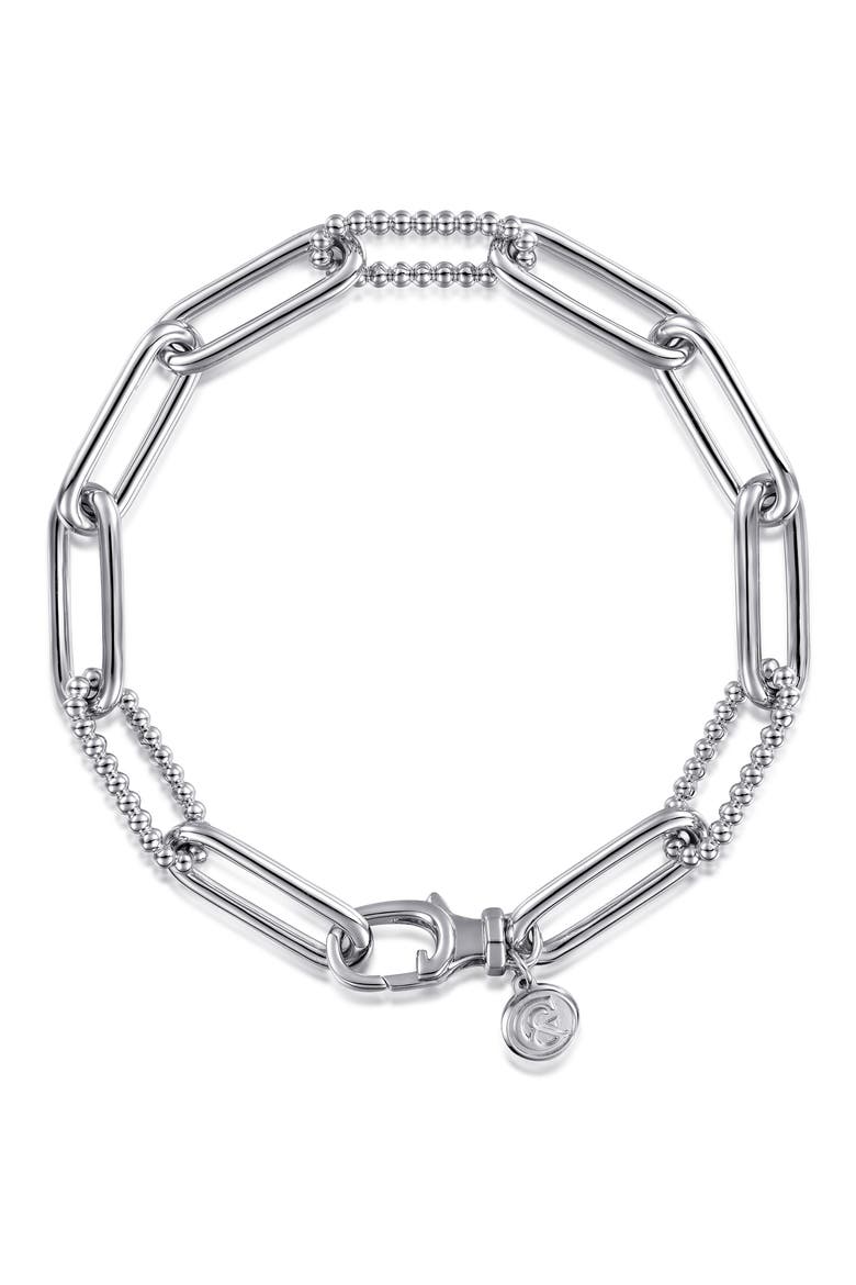 Bujukan Paper Clip Chain Bracelet, Main, color, STERLING SILVER