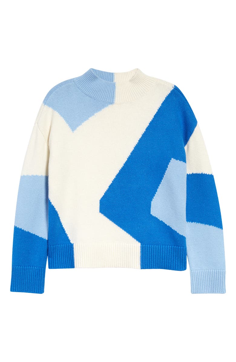 Vince Camuto Intarsia Colorblock Mock Neck Sweater, Alternate, color,