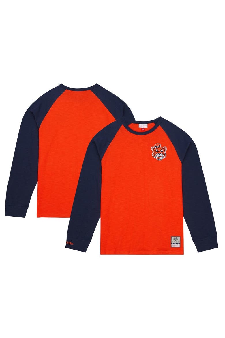 Men's Mitchell & Ness Orange Auburn Tigers Legendary Slub Raglan Long Sleeve T-Shirt, Main, color, Orange