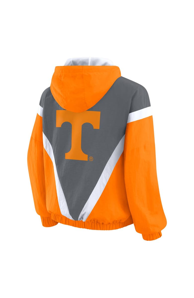 WEAR by Erin Andrews Women
s WEAR by Erin Andrews Tennessee Orange/Gray Tennessee Volunteers Colorblock Full-Zip Hoodie Windbreaker Jacket, Alternate, color, Tennessee Orange