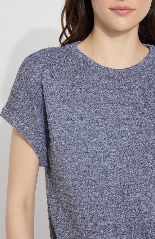 Lyssé Edena Smocked Sweater In Salt Pepper In Gray
