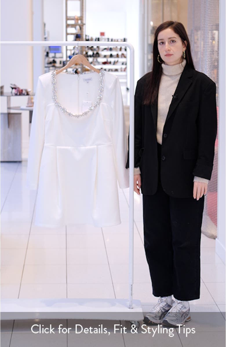 Kimberly Rhinestone Long Sleeve Minidress, sales video thumbnail