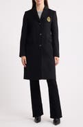 Lauren Ralph Lauren Crest Patch Wool Blend Reefer Coat