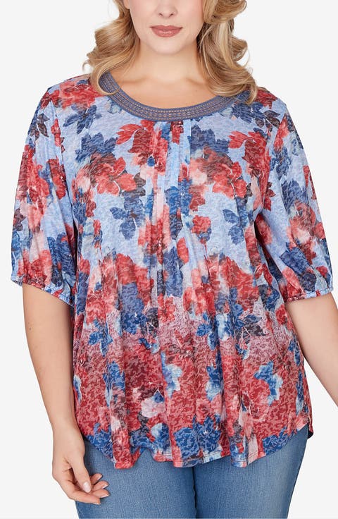 Sublimation Mixed Latter Lace Jersey Top (Plus)